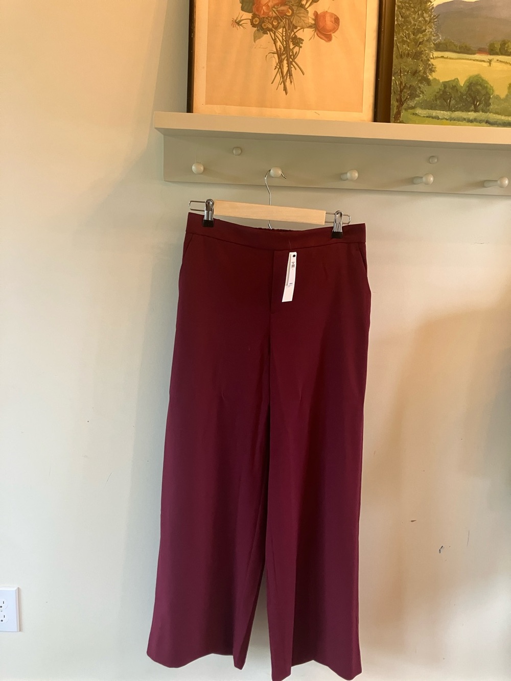 Banana Republic Deep Wine Wide-Leg Pants